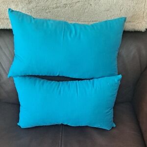 Hand Crafted Vibrant Teal Bag Purse Tote Pillows set of 2